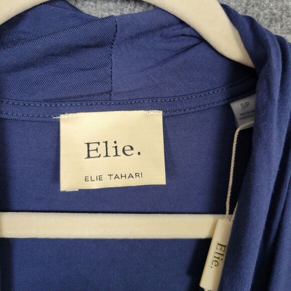 NWT ELIE TAHARI Blue Faux Wrap Sleeveless Office Career Stretch Dress SIZE SMALL - Picture 5 of 10